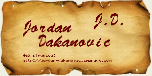 Jordan Dakanović vizit kartica